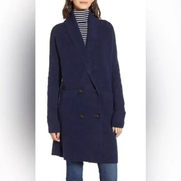 J.Crew Sweaters - J.Crew Double-Breasted Shawl Collar Long Cardigan Sweater Coat Wool Blend Medium